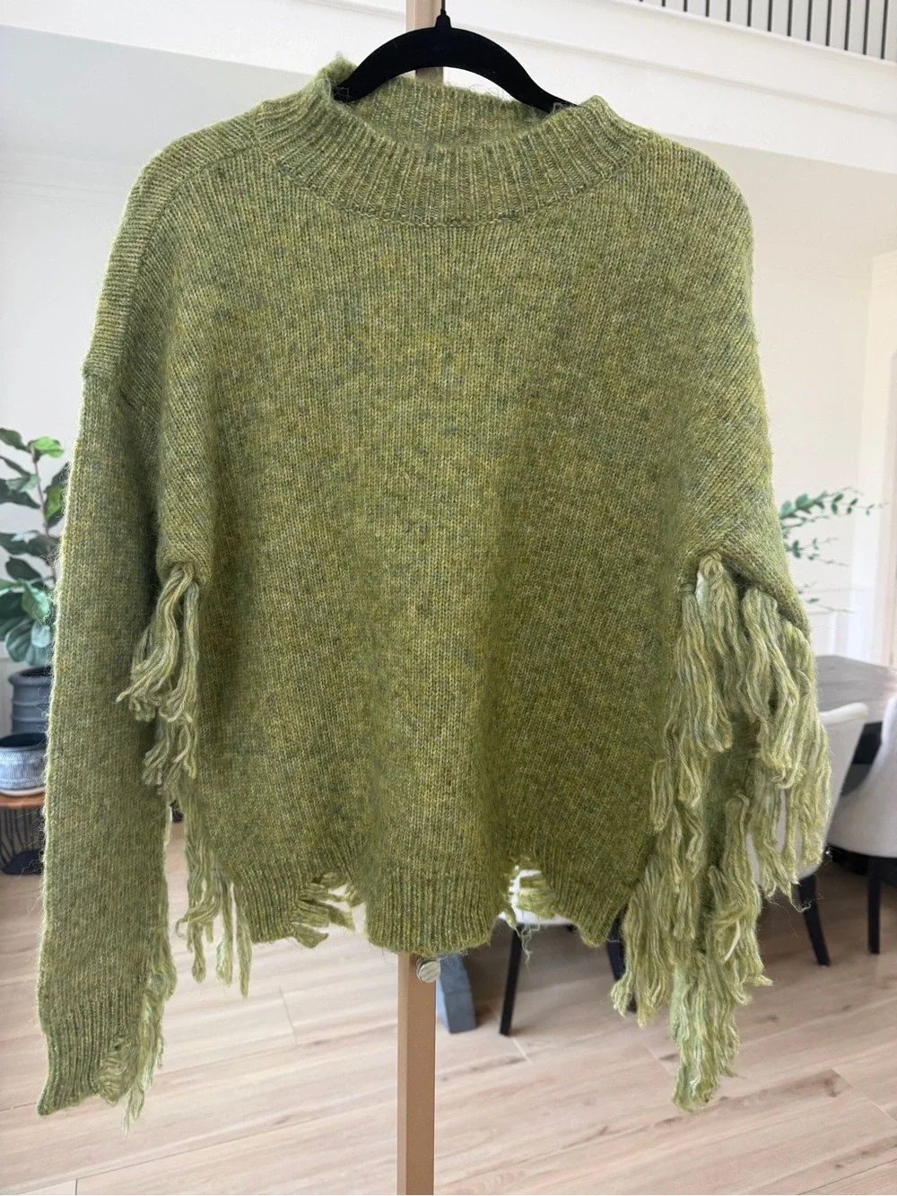 C&V Chelsea & Violet Fringe Distressed Sweater